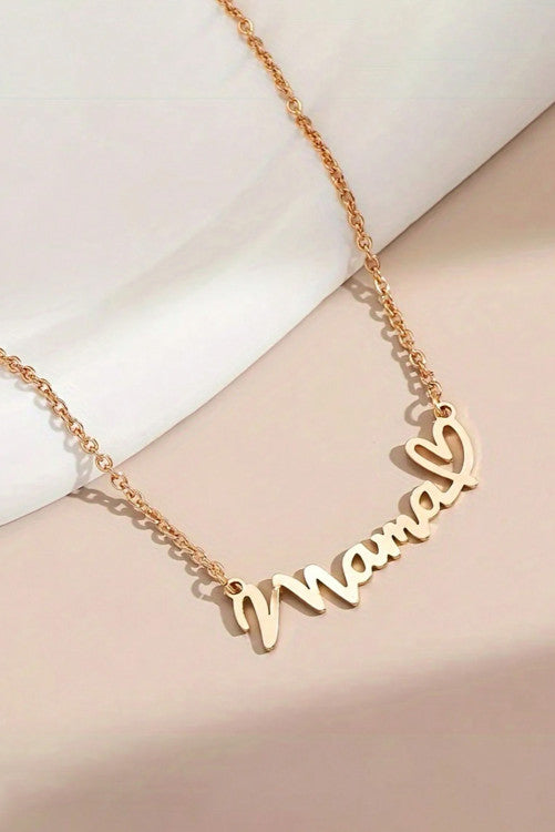 Mama with heart necklace