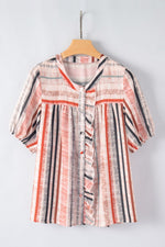 Multicolor Frilled Stripe Top