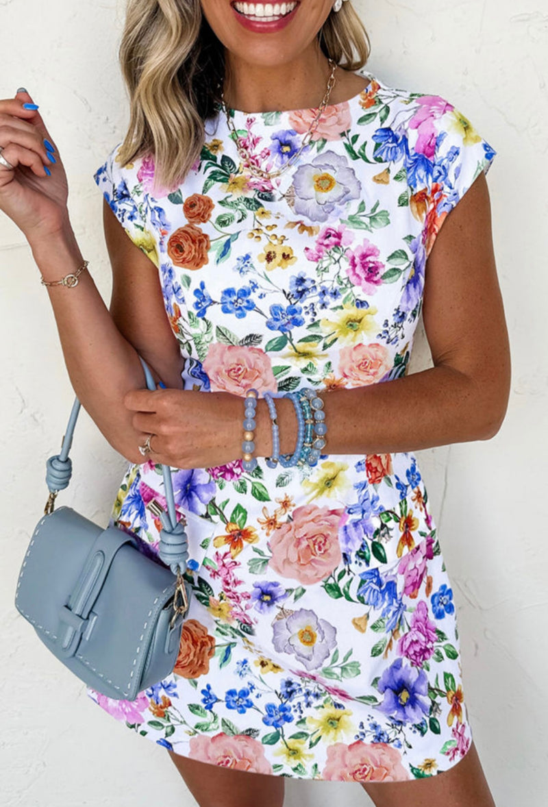 Floral Cap Sleeve Dress