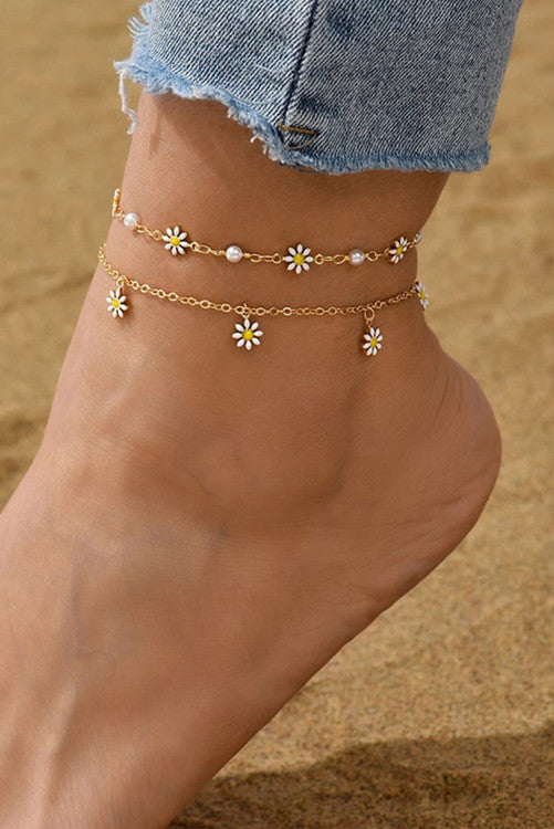 Daisy Double Strand Anklet