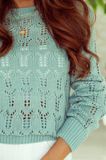 Sheer Knit Pointelle Sweater