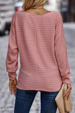 Dusty Pink Textured Boatneck