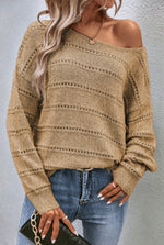 Boatneck Pointelle Sweater