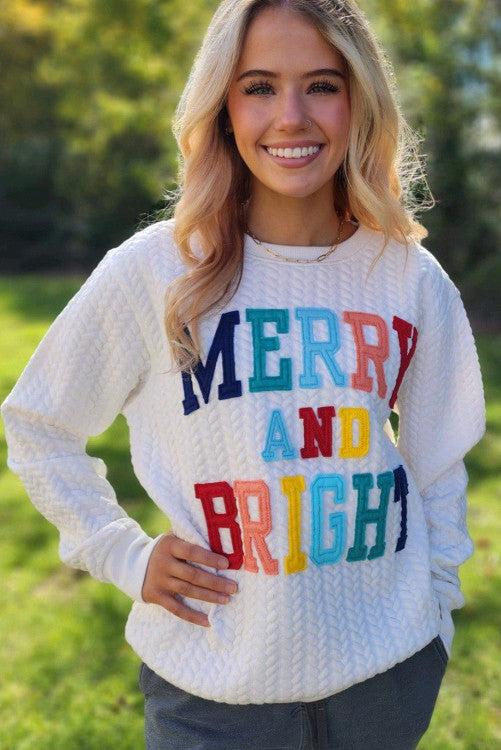 Merry & Bright Cable Knit Pullover