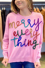 Merry Everything Glitter Puff Sweater