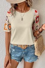 Floral Crochet Sleeve Top