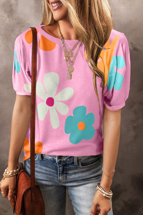 Flower Power Puff Sleeve