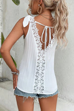 Knotted Lacey Back Tank