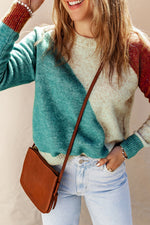 Triple color knit sweater