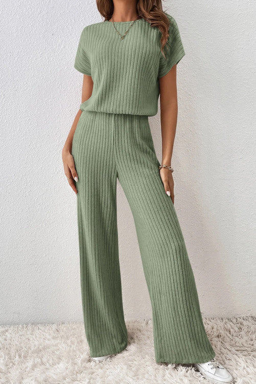 Ribbed Wide Leg Jumpsuit