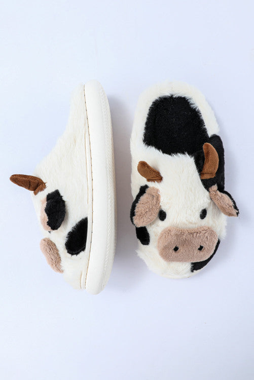 Plush Cow Slippers