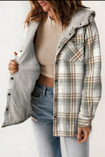 Hooded Plaid Shacket