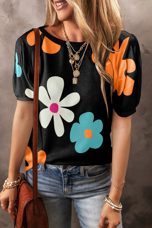 Flower Power Puff Sleeve