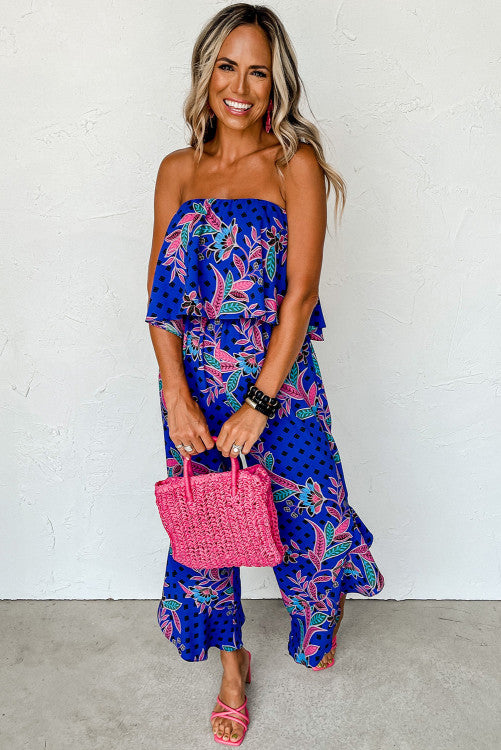 Bandeau Floral Jumpsuit