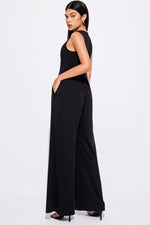 Cinched Waist Wide Leg Jumpsuit