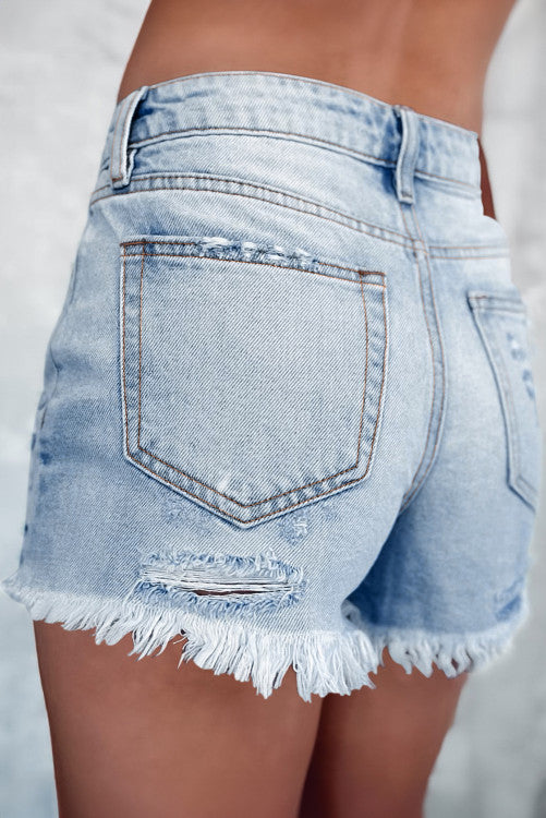 High Waist Cut Off Jean Shorts