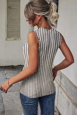 Stripe Twist Front Tank