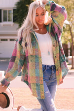 Brushed Plaid Pocketed Jacket