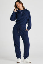 Ribbed Crop Hoodie Jogger Set