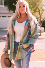 Brushed Plaid Pocketed Jacket