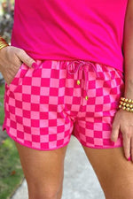 Checkered Drawstring Shorts