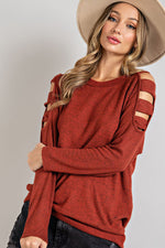 Ladder Cut Out Sleeve Top