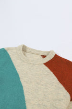 Triple color knit sweater