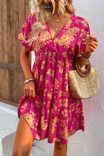 Floral Batwing Smock Dress