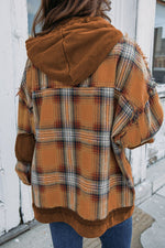 Chestnut Distressed Hooded Shacket