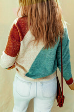 Triple color knit sweater