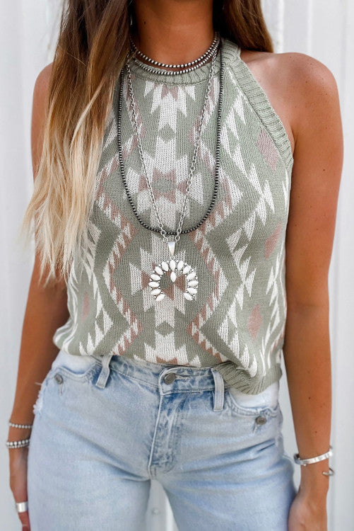 Tribal Aztec Knit Tank