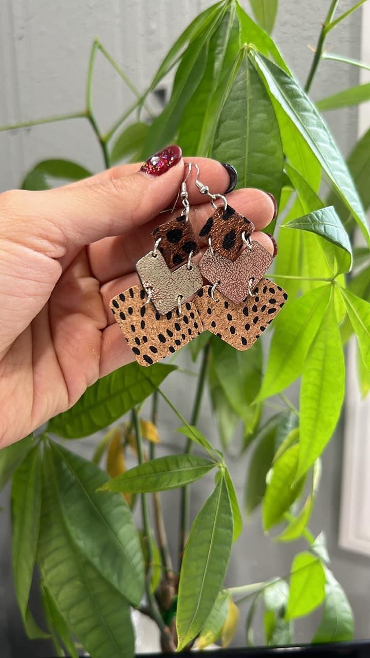 Cheetah Triple Earrings