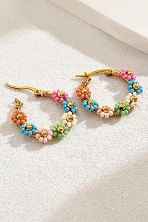 Flower Hoop Earrings