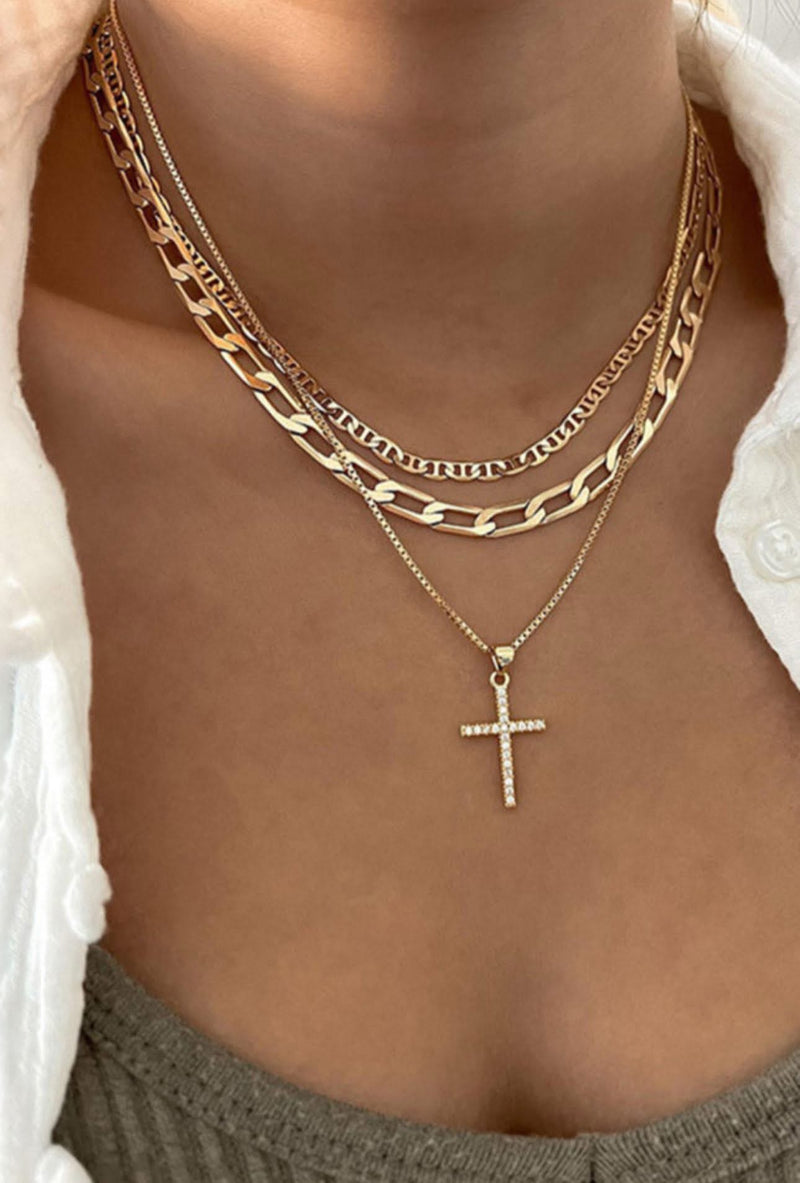 Cross Layered Necklace