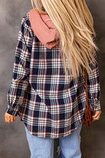 Plaid print, hoodie flannel