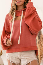 Pull-over cutout hoodie