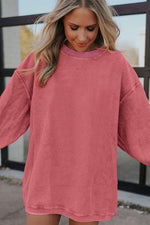 Ribbed Corded Oversized Sweatshirt