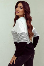 Black and White Long Sleeved Knit Top