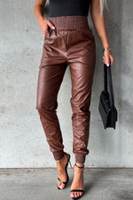 Faux Leather Joggers