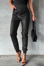 Faux Leather Joggers