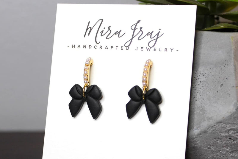 Mira Iraj Black Bow Earring