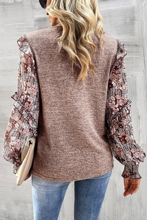 Ruffle Tiered Floral Sleeve Top