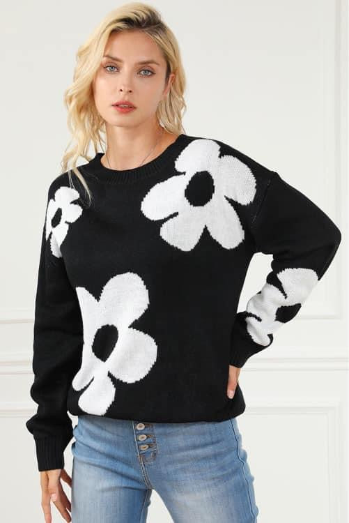 Bold Floral print Sweater