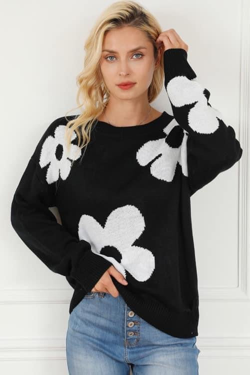 Bold Floral print Sweater