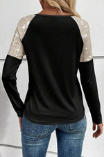 Sparkling Raglan Long Sleeve Top