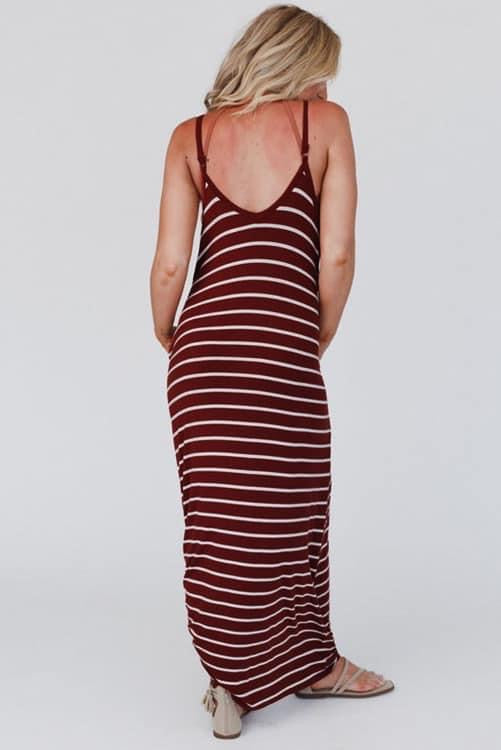 This Stripe Spaghetti Strap Pocketed Dress