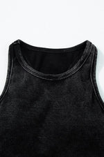 Mineral Washed Ribbed Crop Tank