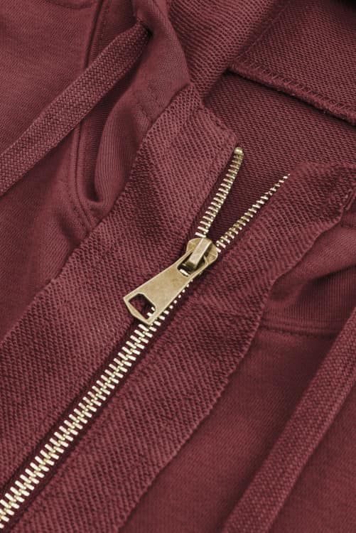 Raw Edge Full Zip Hoodie