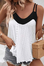 Eyelet textured tank