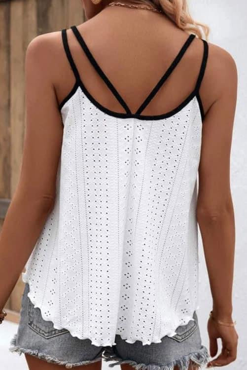 Eyelet textured tank